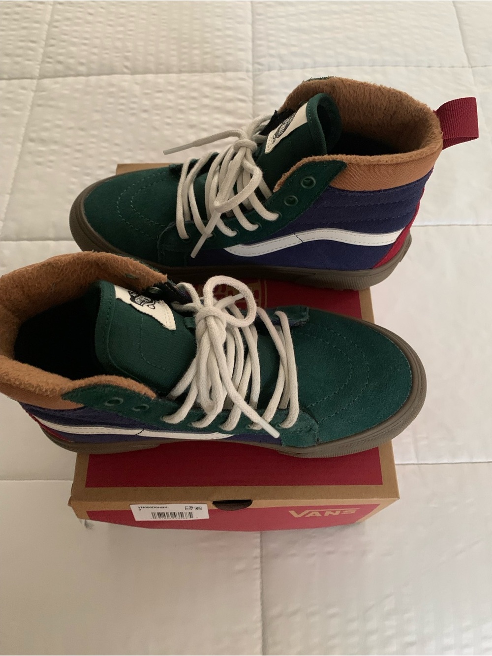 Vans MTE Sk8-Hi High-Top Boots in Navy, Brown, White